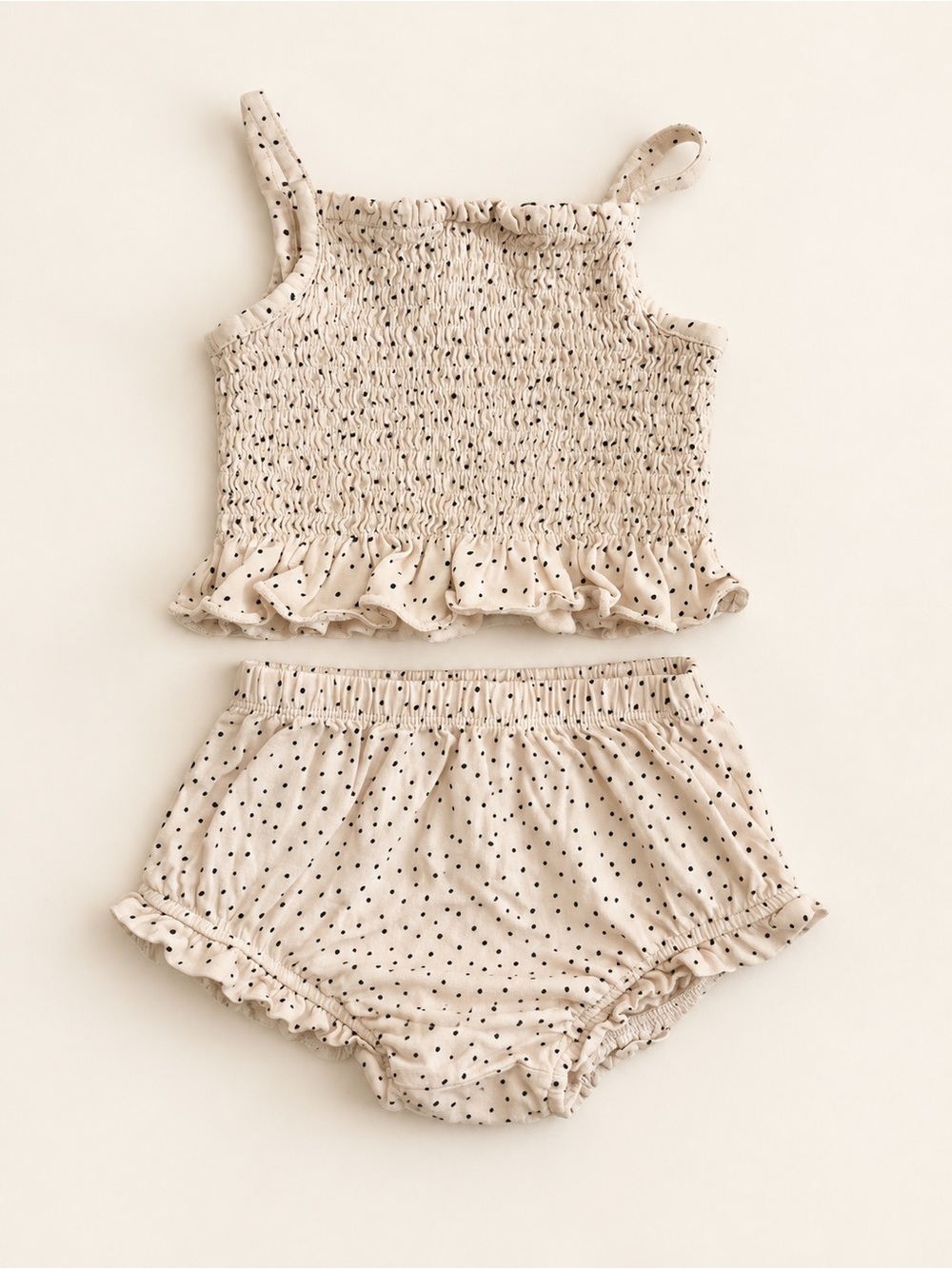 GAP Beige Polka Dot Smocked Tank & Bloomers